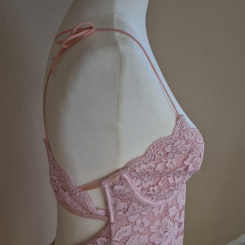 For Love & Lemons Pale Pink Lace Slip - Picture 3 of 11